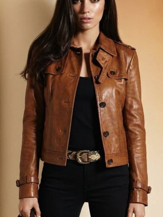 Gucci Jackets & Blazers - New, Gucci Resort Cognac Leather Moto Jacket